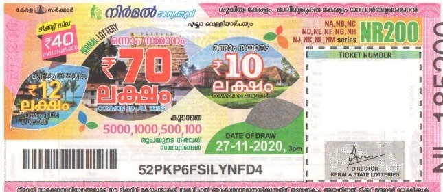 Nirmal Weekly Lottery NR-200 27.11.2020