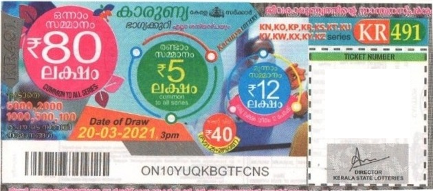 Karunya Weekly Lottery KR-491 20.03.2021