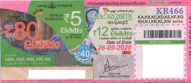 Karunya Weekly Lottery KR-466 26.09.2020